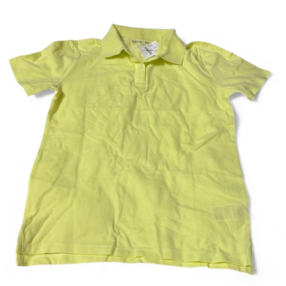 NWT Crewcuts Girls Pique Polo Pale Lemon Youth 12